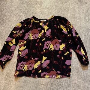 Tucker Floral Blouse - Black, Purple, Yellow